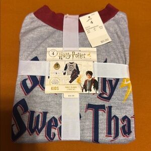 Harry Potter Kids Gray and Red Matching Pajamas Size 4